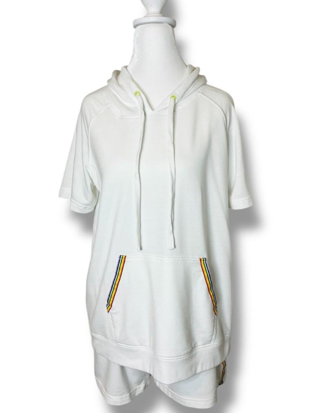 JANE AND DELANCEY Shorts And Hoodie Set With Rainbow Trim